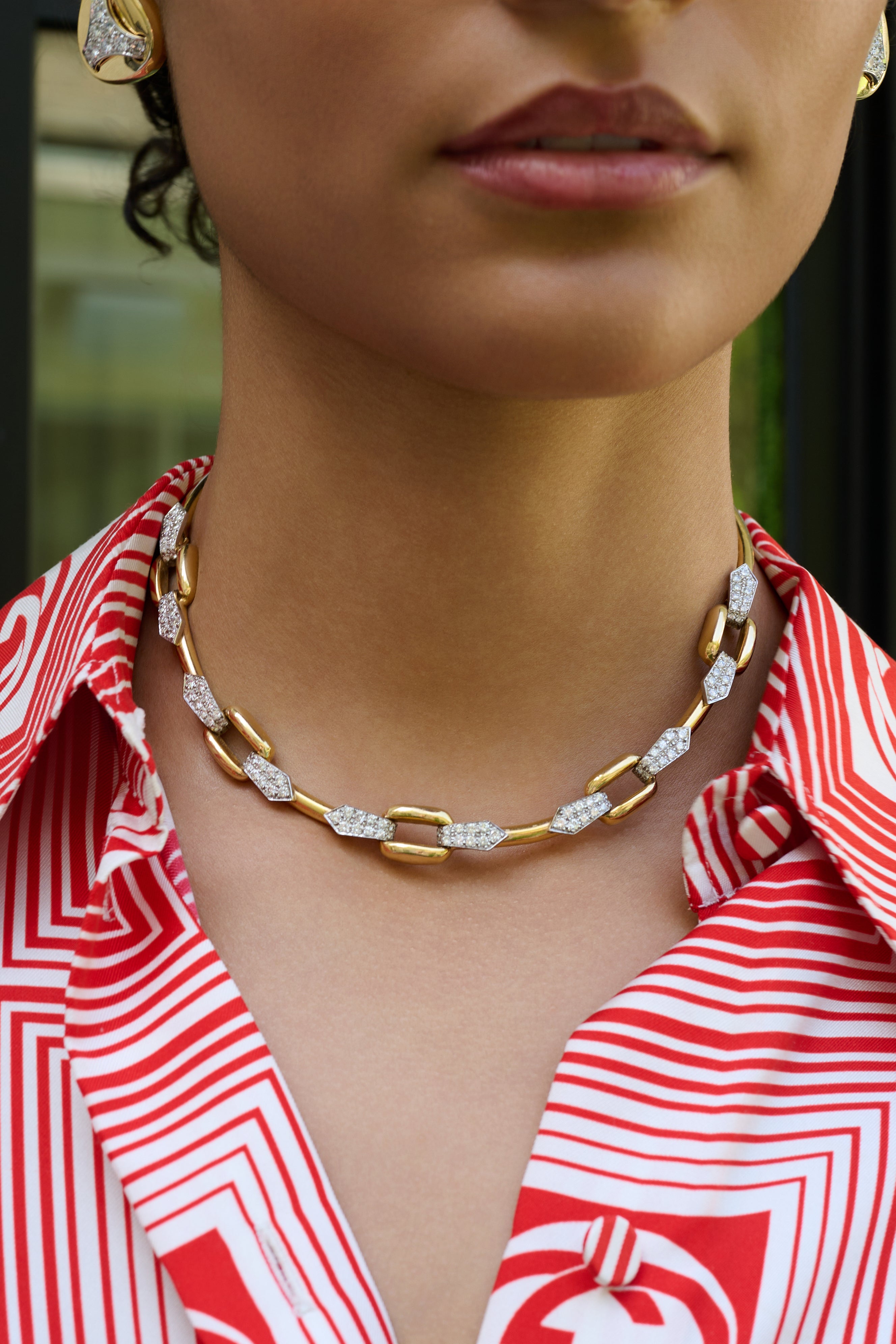 Gold and Diamond Collar Necklace
