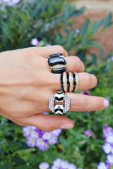 David Webb chevron diamond buckle ring Tiny gods