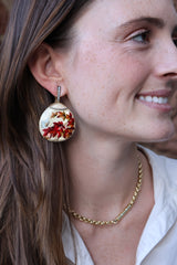 Japanese Maple Leaf Large Marquetry Earrings