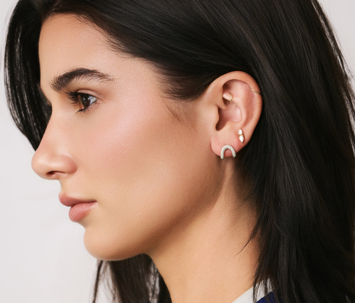 ZAHA Slim Diamond Pave Earrings