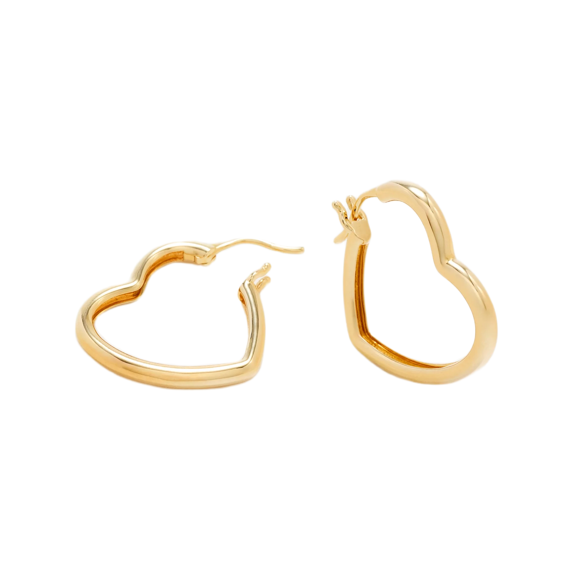 9k yellow gold polished coeur heart hoop earrings by Yvonne Leon Tiny Gods 