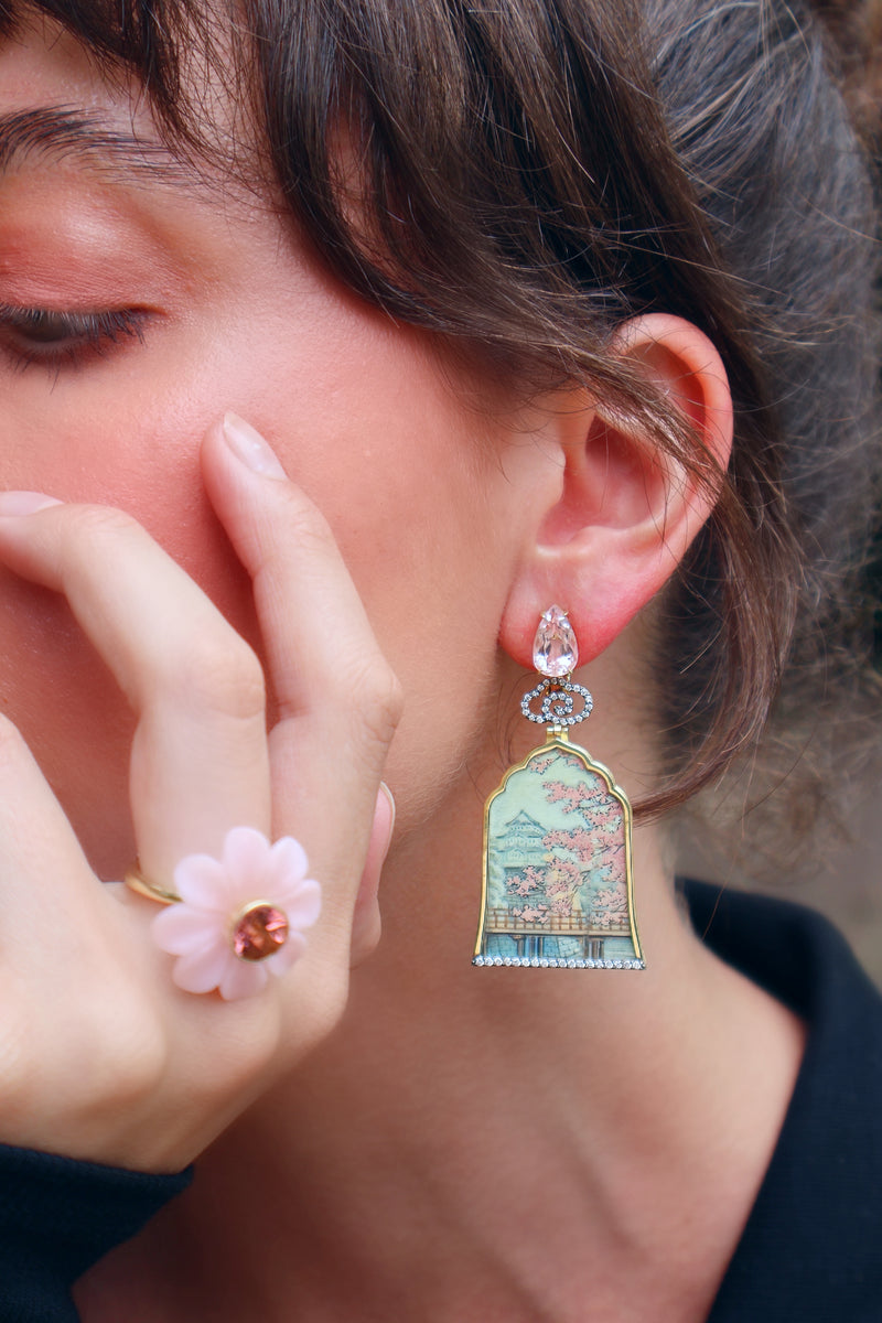 Japanese Miniature Painting Earrings