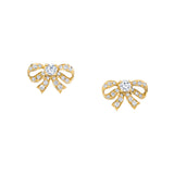 Anita Ko yellow gold earrings diamonds bow tiny gods