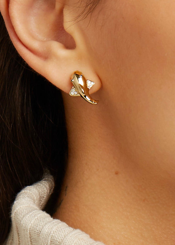 Diamond Shark Earrings