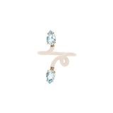 Panna & Blue Topaz Double B Vine Ring