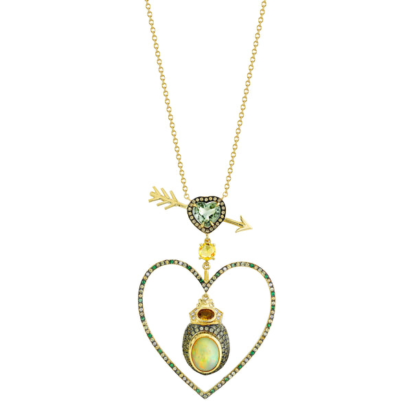 18k yellow gold beaming love heart pendant by Daniela Villegas Tiny Gods