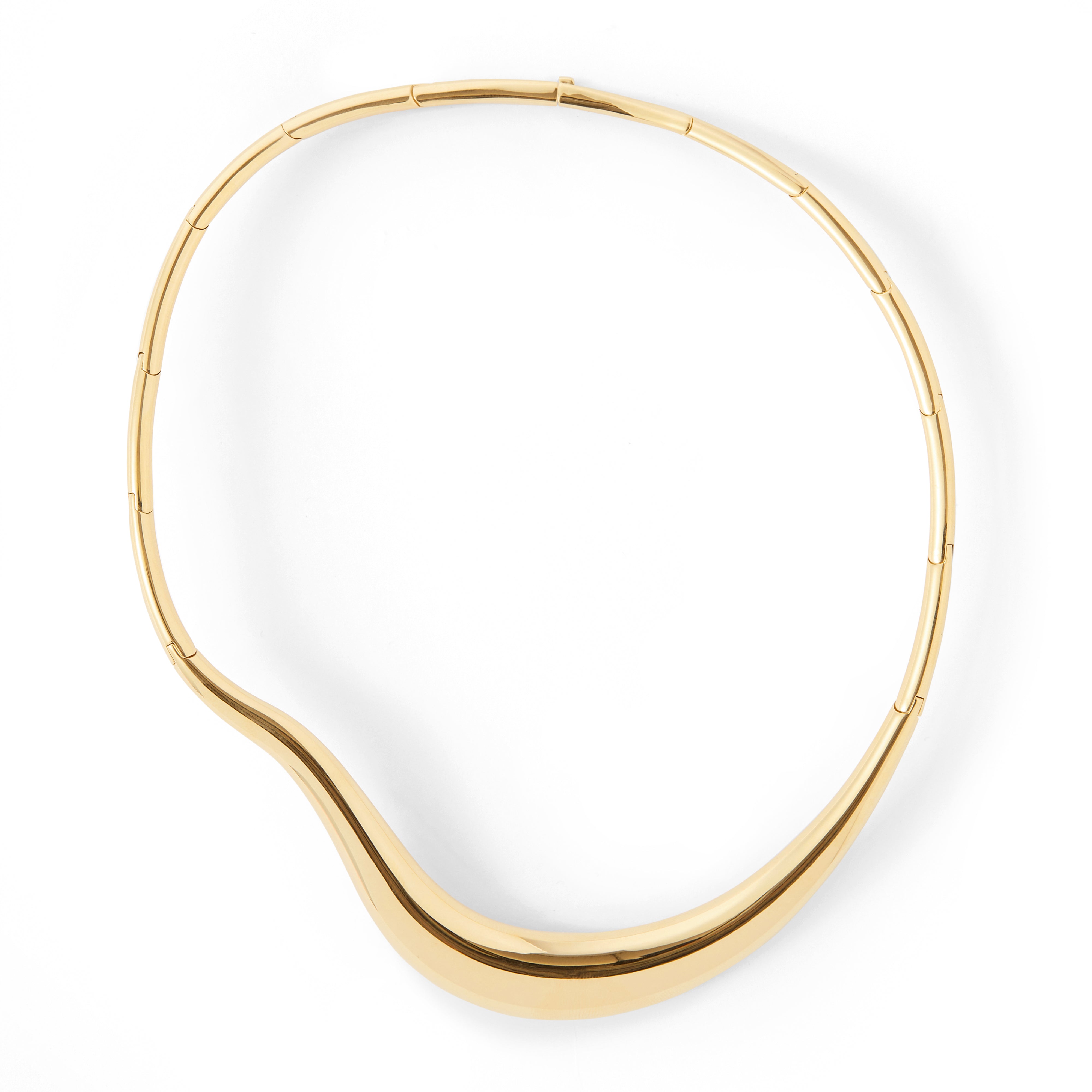 18k yellow gold bold stream wave collar necklace by Fernando Jorge Tiny Gods 