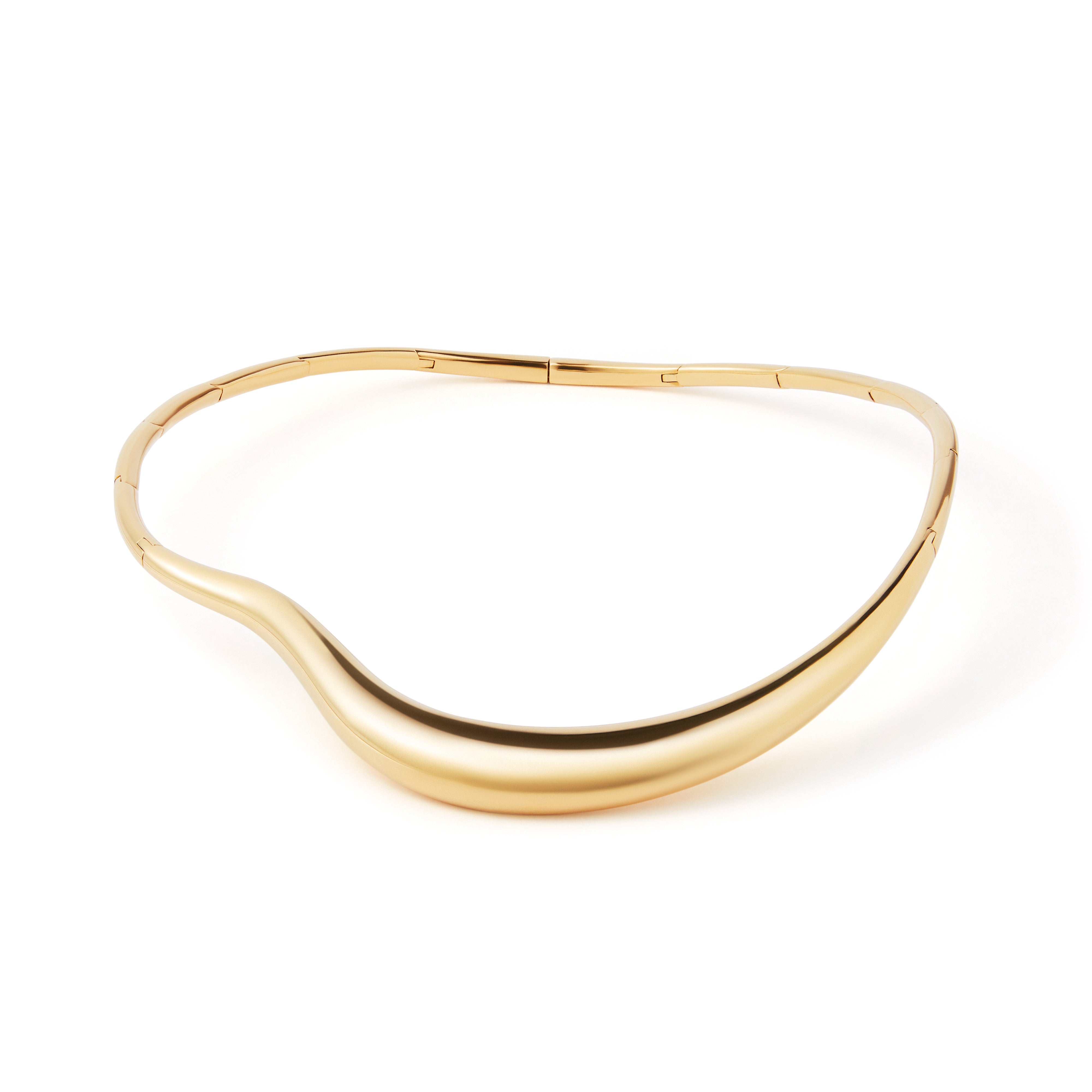 18k yellow gold bold stream wave collar necklace by Fernando Jorge Tiny Gods 
