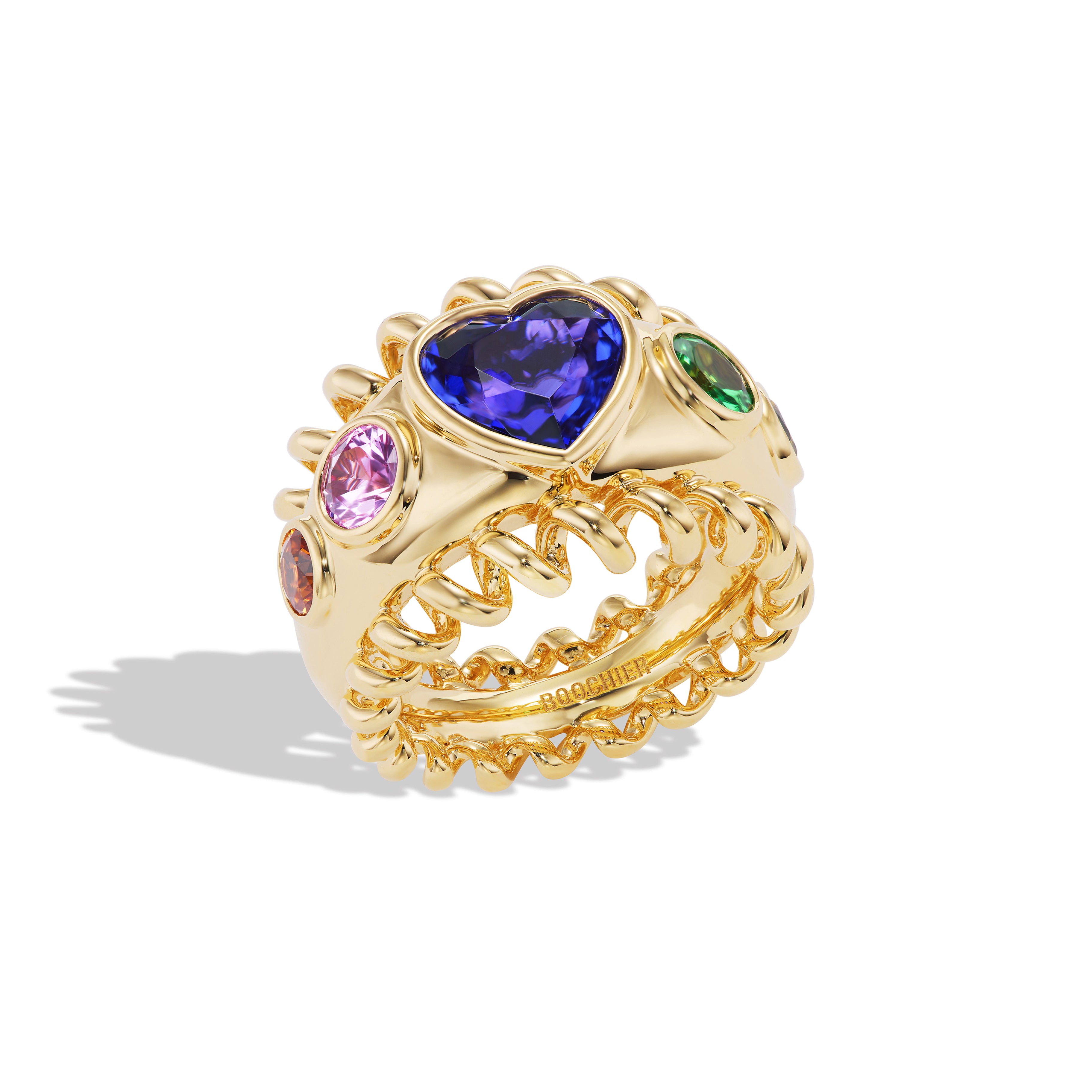 Tanzanite Heart Jumbo Slinkee Ring