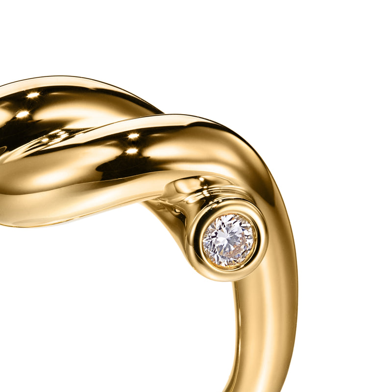 18k yellow gold jumbo ties ring by Boochier at Tiny Gods