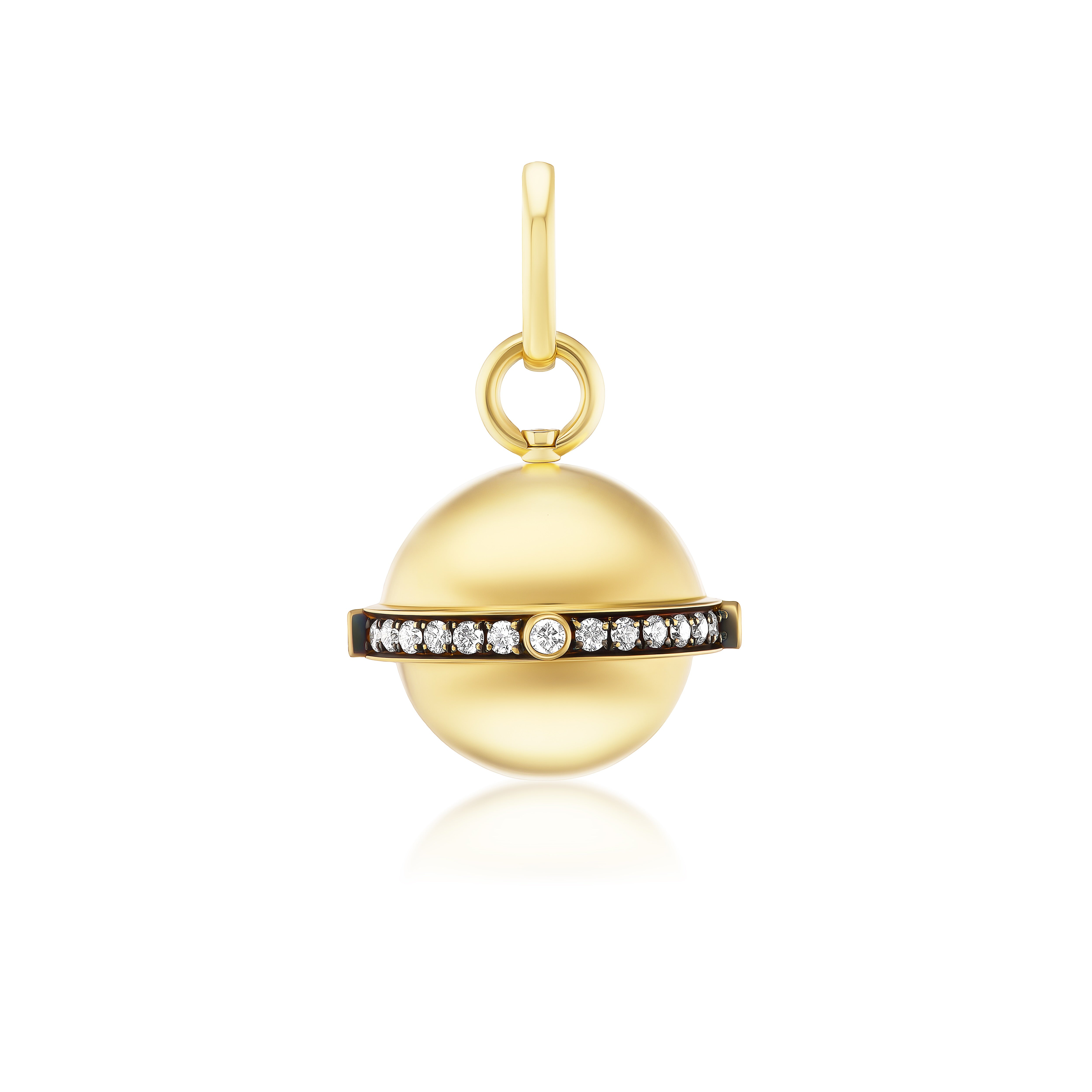 18k yellow gold que'heir que demain, love you more than yesterday, less than tomorrow, this french love token secret orb talisman has a hidden secret message by Circa 1700 Tiny Gods 
