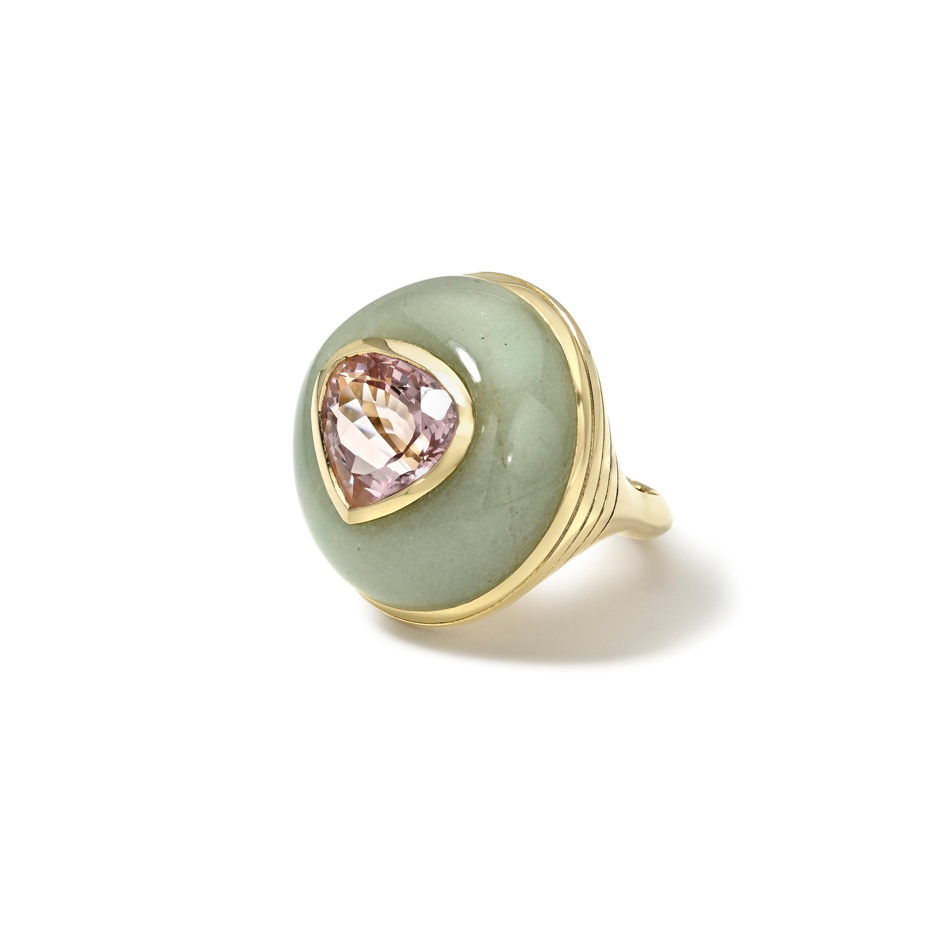 classic lollipop ring pear morganite aventurine tiny gods retrouvia 
