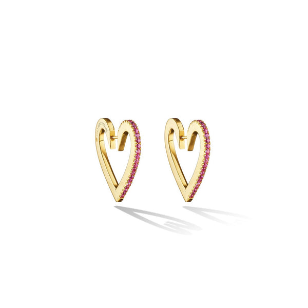 medium endless heart hoop earrings cadar tiny gods 18k yellow gold 