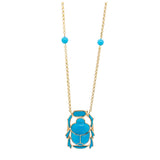 Egyptian-scarab-turquoise-necklace-yellow-gold-silvia-furmanovich-tiny-gods