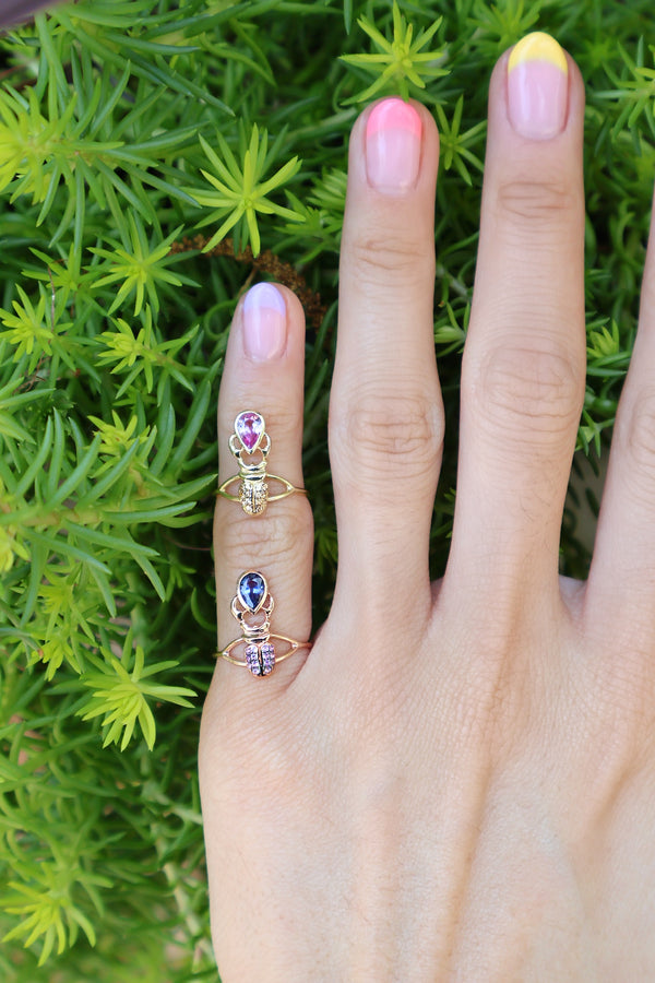 Purple Sapphire Khepri Ring