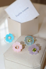 Daisy Flower Ring - Pink Opal & Pink Tourmaline
