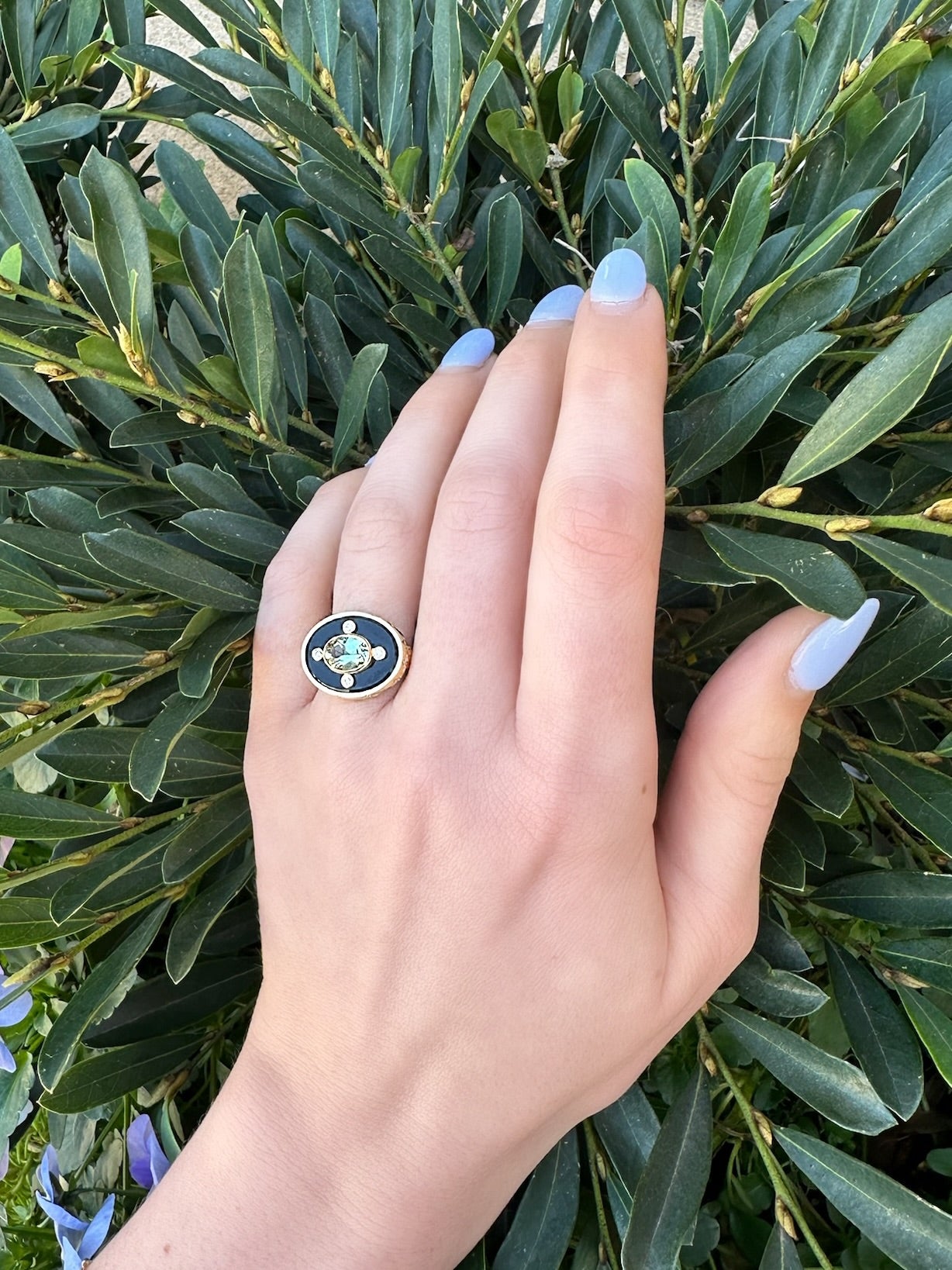 crucis prasiolite ring tiny gods diamonds enamel sauer