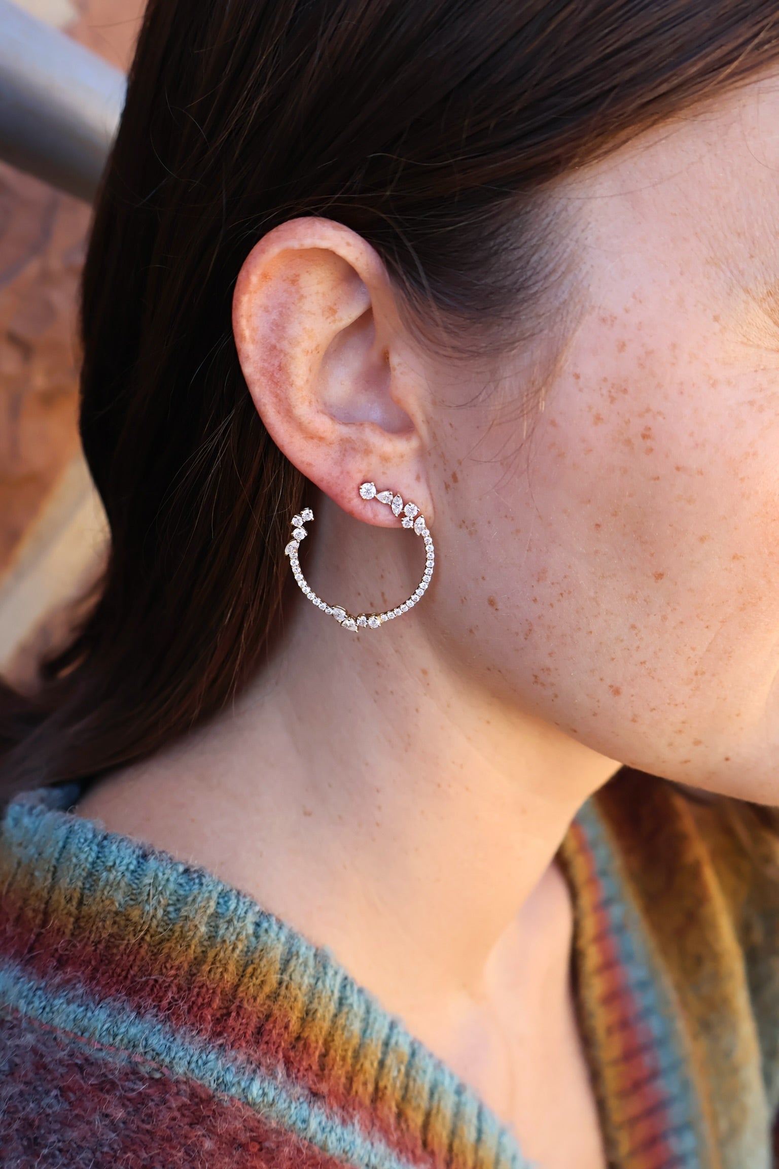 Scintillate Diamond C- Shape Earrings