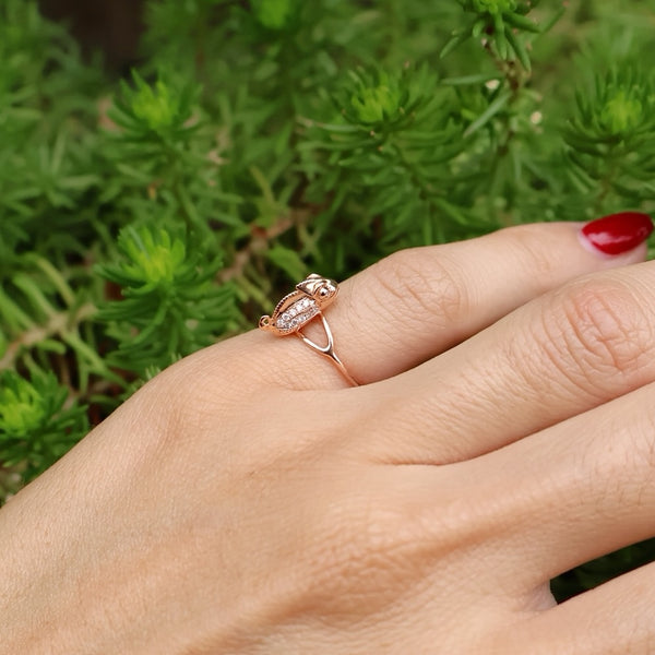 Pink Gold Baby Chameleon Ring