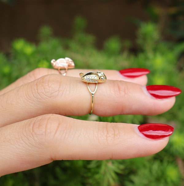 Yellow Gold Baby Chameleon Ring