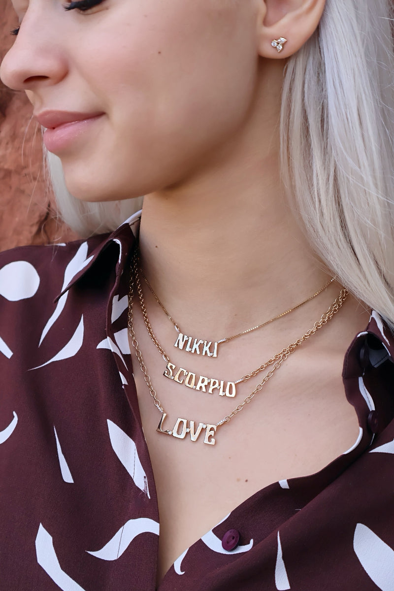Large "LOVE" Nameplate Necklace