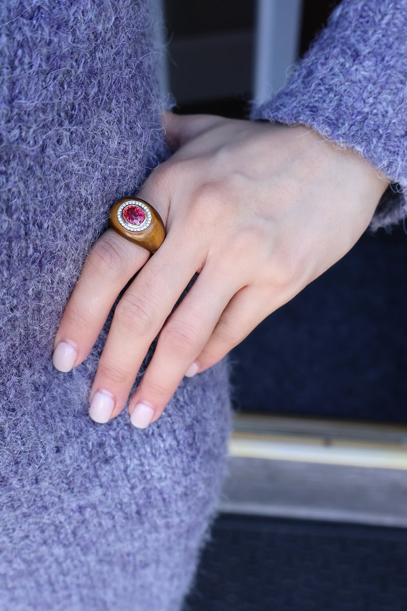 Pink Spinel Chubby Ring
