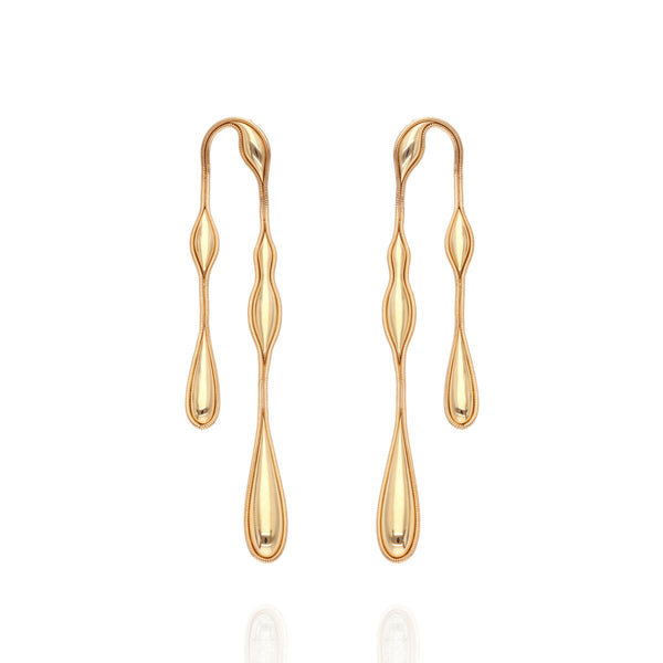 18k yellow gold Fluid Gold Doubled Earrings by Fernando Jorge Tiny Gods