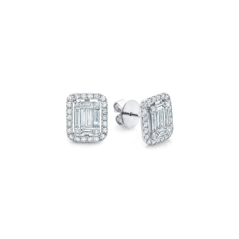 Graziela ascension earrings studs white gold tiny gods diamonds