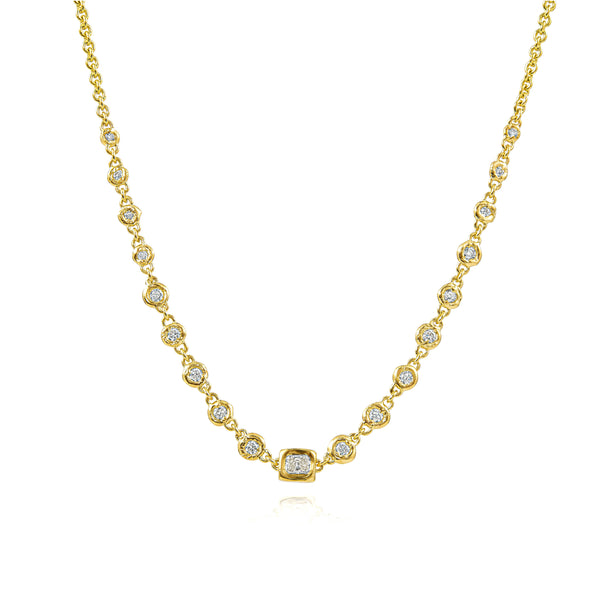 to the moon and back rene barnes diamond necklace tiny gods 14k yellow gold diamond by the yard Riviera necklace one of a kind 