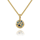14k yellow gold one of a kind Hollywood III Blue Sapphire pendant  Necklace by rene barnes at tiny gods