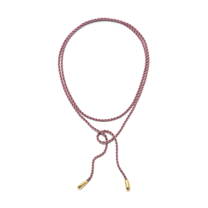 14k yellow gold Japanese Island Silk Necklace Lavender purple cord Sophie Joanne Tiny Gods