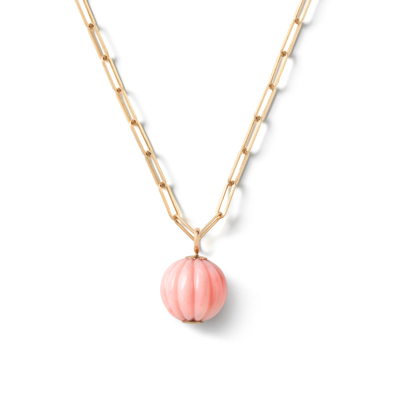 14k yellow gold Jelly Pendant Pink Opal by Sophie Joanne at tiny gods
