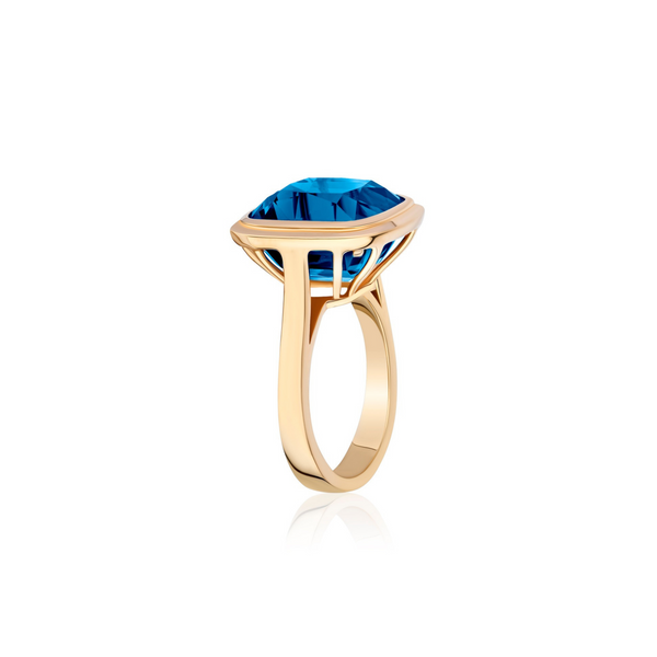 London blue topaz cushion cut ring goshwara tiny gods