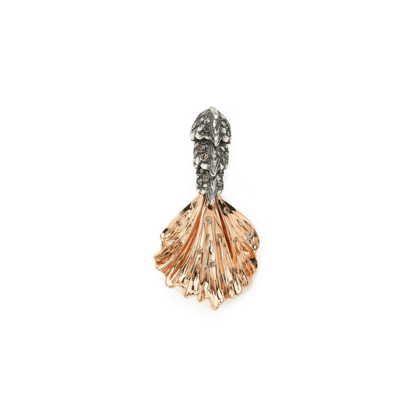 18k rose gold single mermaid tail splash earring stud by Bibi van der Velden Tiny Gods
