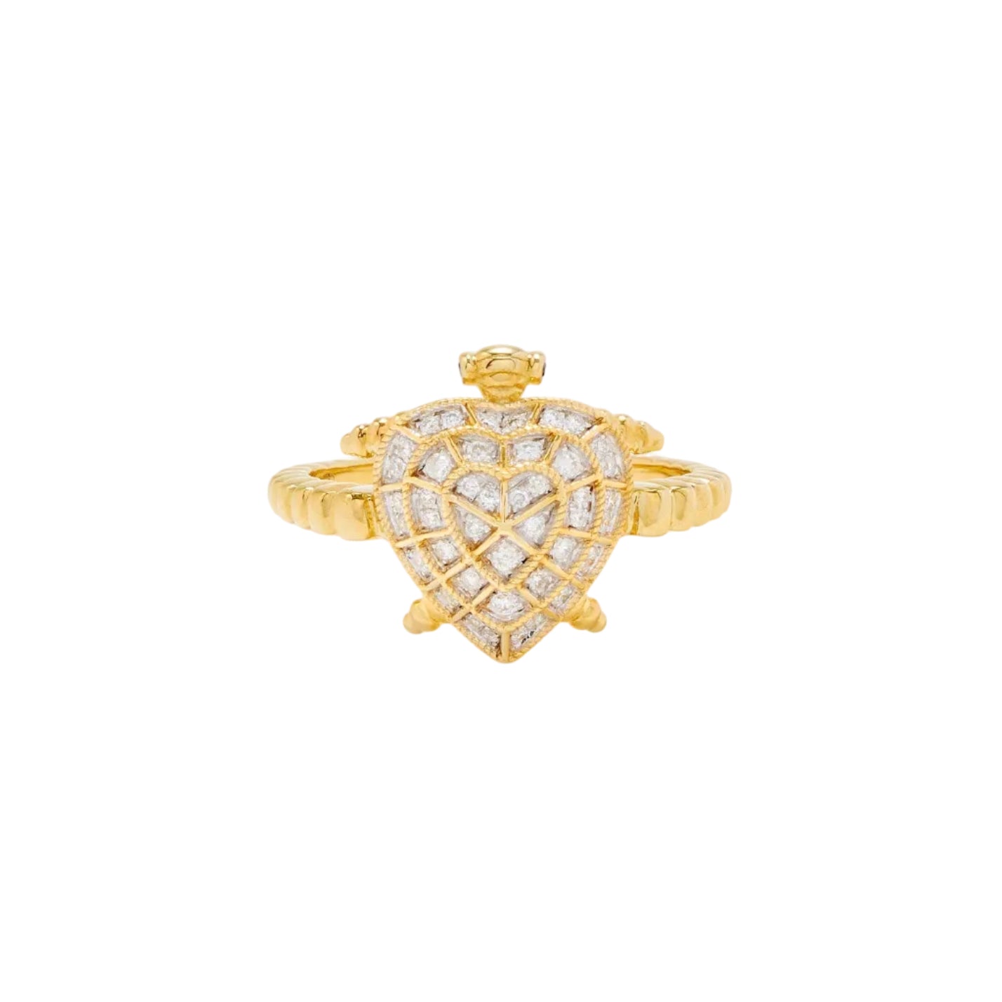 mini heart diamond ring yellow gold Yvonne Leon tiny gods 