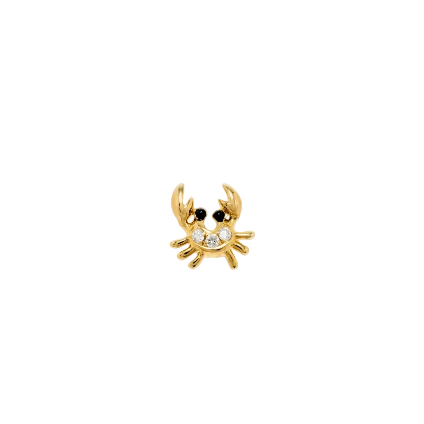 Single Mini Crustace Crab Earring yellow gold Yvonne Leon tiny gods 