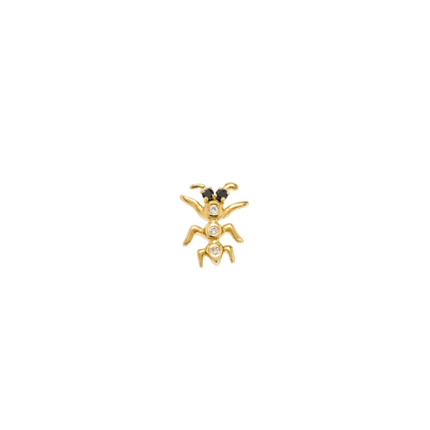 single ant earring mini yellow gold tiny gods Yvonne Leon
