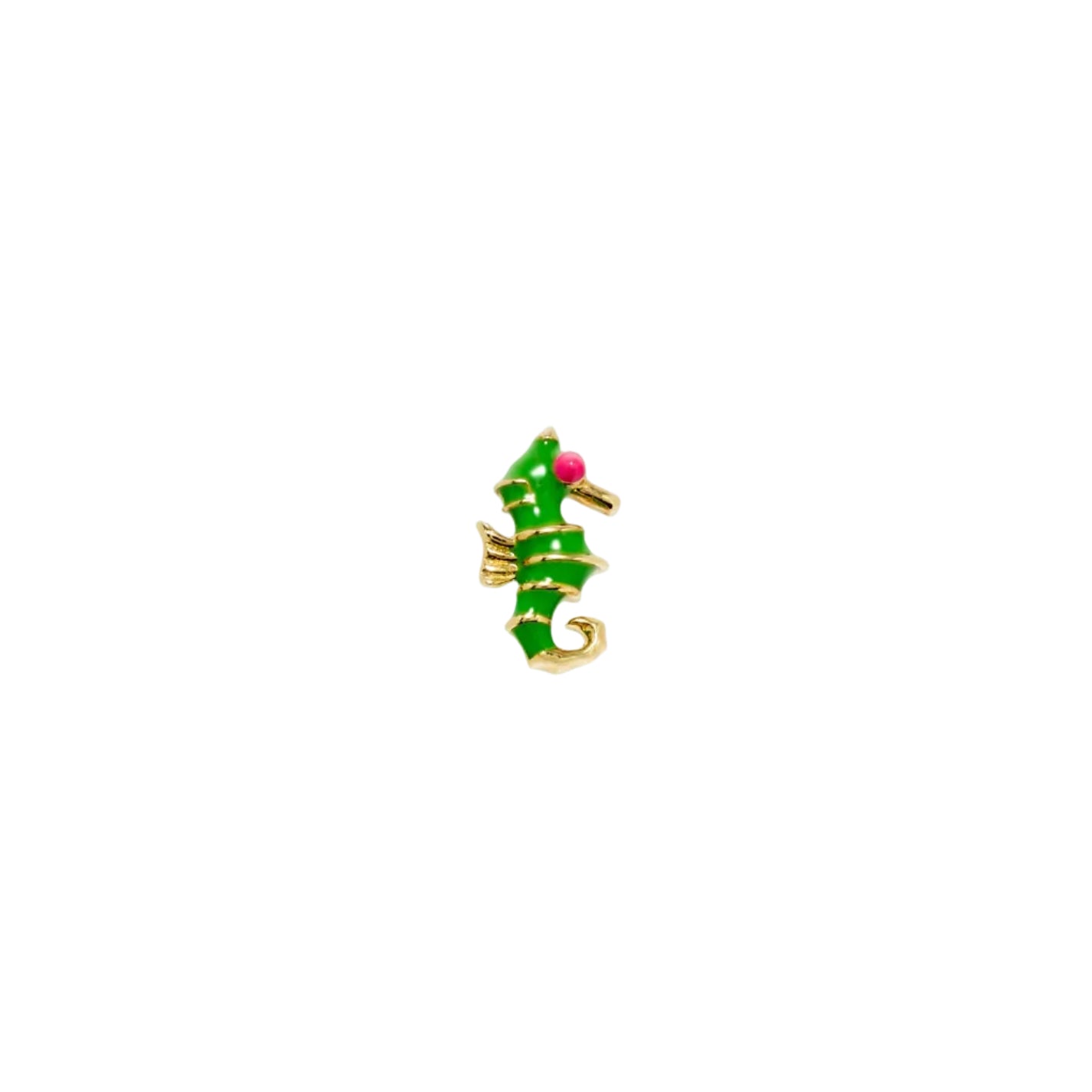 Single Mini Seahorse Earring yellow gold Yvonne Leon tiny gods 