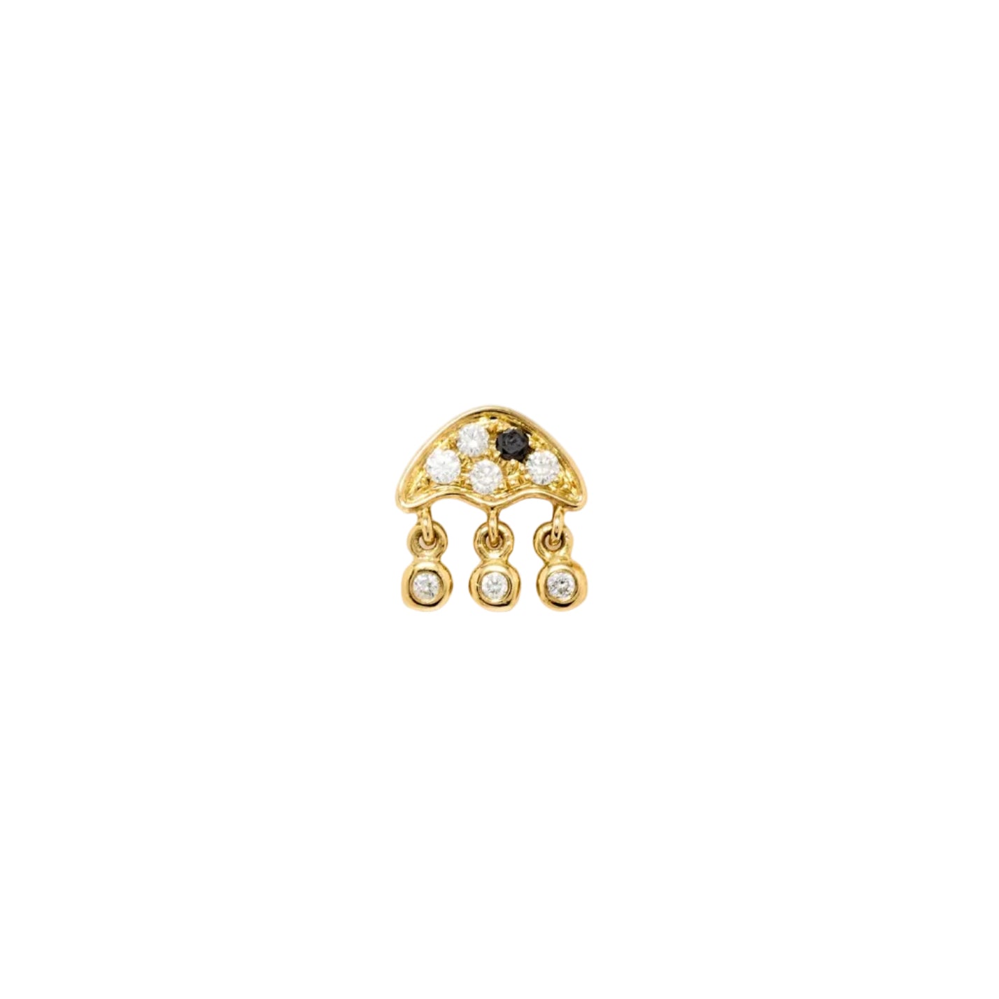 mini single jellyfish earring yellow gold Yvonne Leon tiny gods