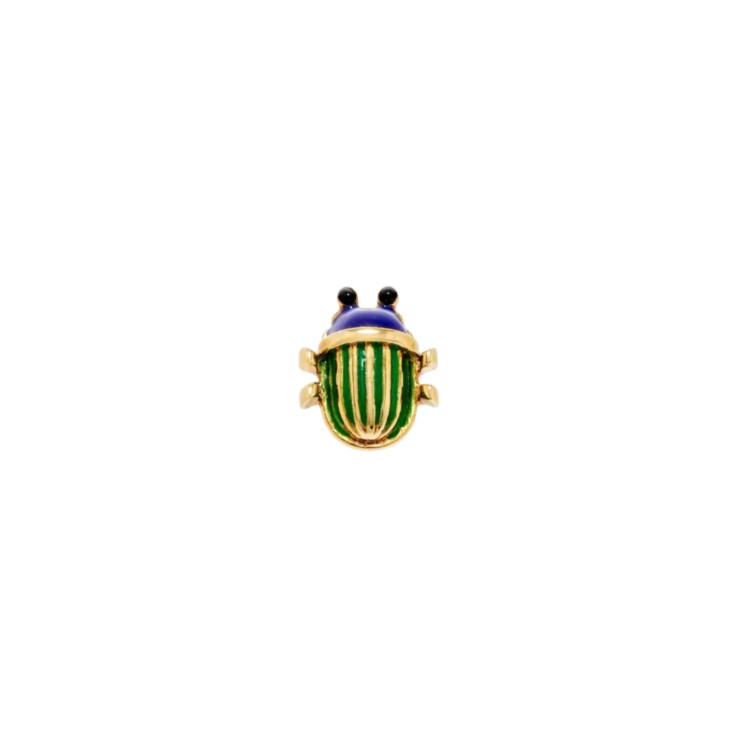 single mini scarab earring yellow gold Yvonne Leon tiny gods 