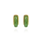 Nephrite Jade Oblong Earrings