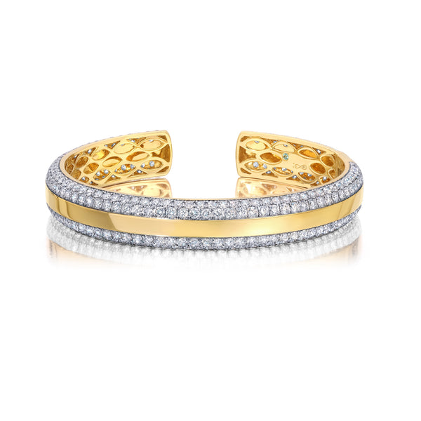 18k yellow gold and diamond Ouro bangle bracelet by Graziela Tiny Gods