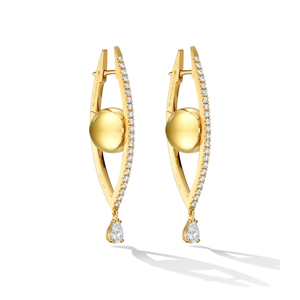 medium reflection hoop earrings tiny gods cadar 18k yellow gold 
