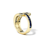 14k yellow gold carre cut blue sapphire magna ring by Retrouvai Tiny Gods