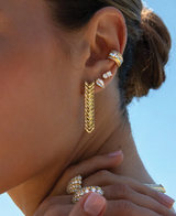 18k yellow gold zipper drop earrings by Anita Ko Tiny Gods