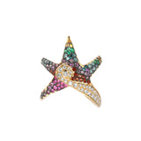 18k yellow gold Starfish Rainbow Pave Ring by Venyx World