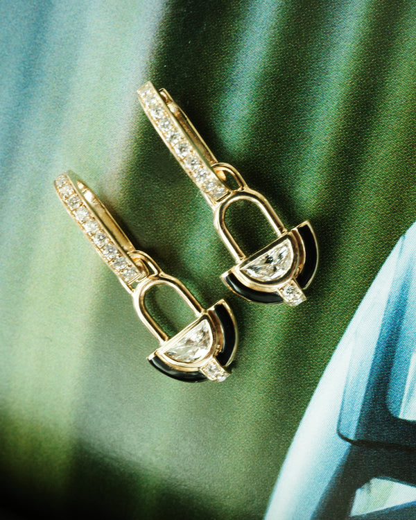 Sophia Diamond Jet Black Pendant Drop Earrings