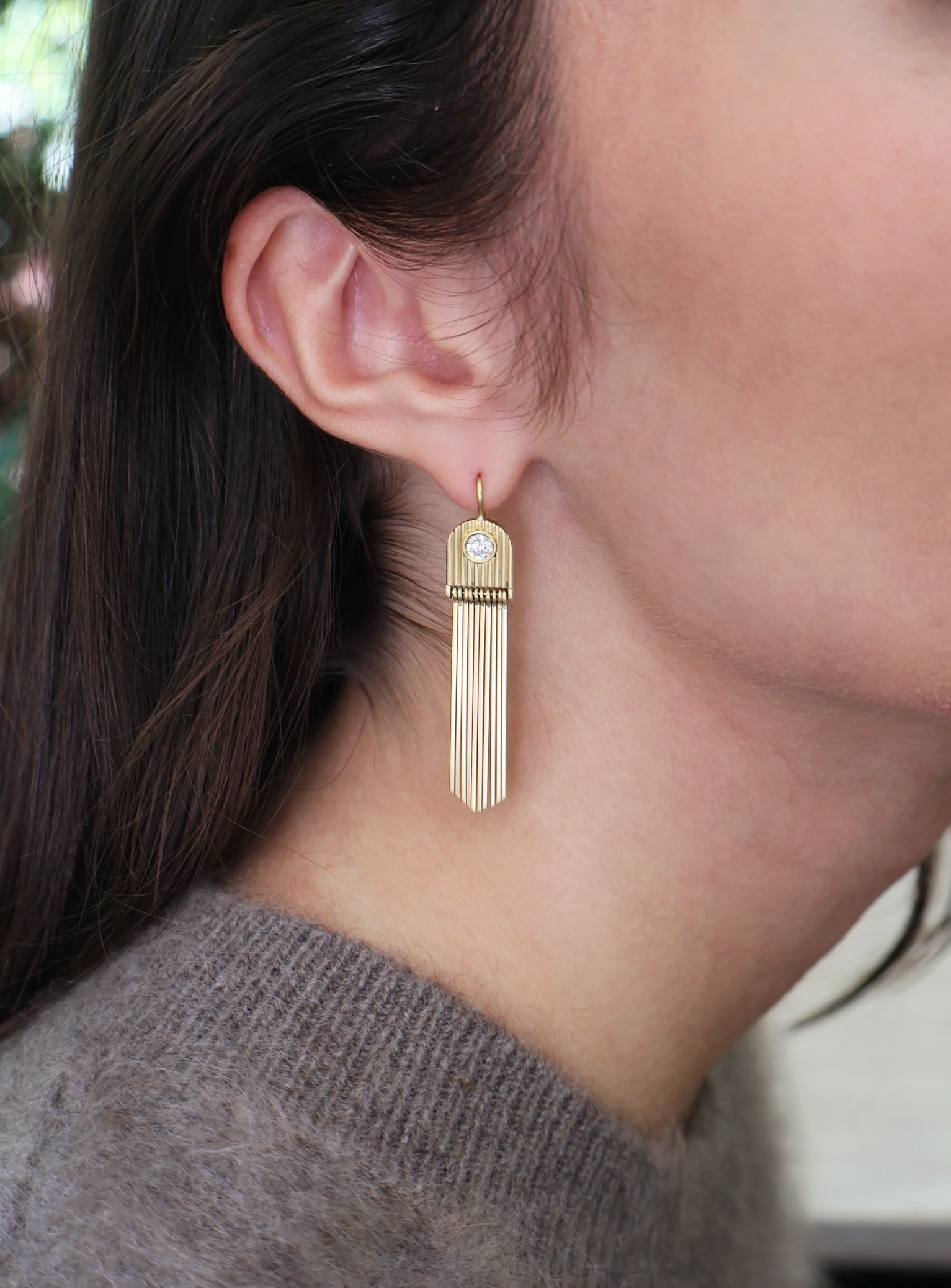 Gold and Diamond Sima Earrings