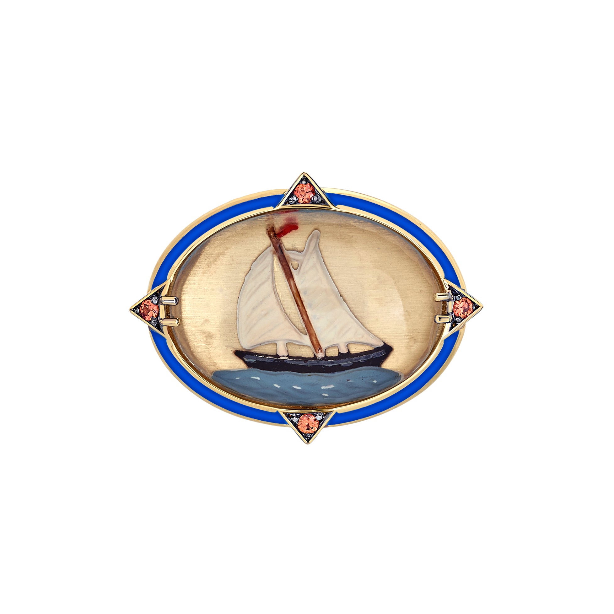 tiziana orange boat ring Francesca villa yellow gold tiny gods 