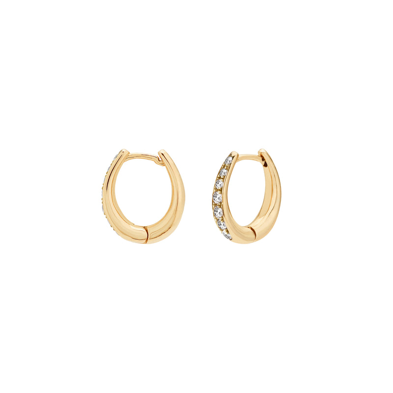 18K yellow gold Diamond Victoria Mini Hoop earrings by Eugenie Niarchos Venyx Jewelry